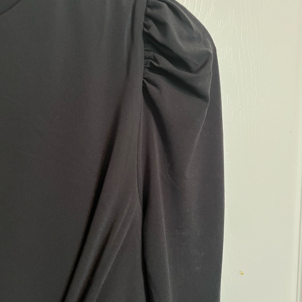 Express Midi Dress - Black Twist Front Long Sleeve Mock Neck- size M - Picture 6 of 10